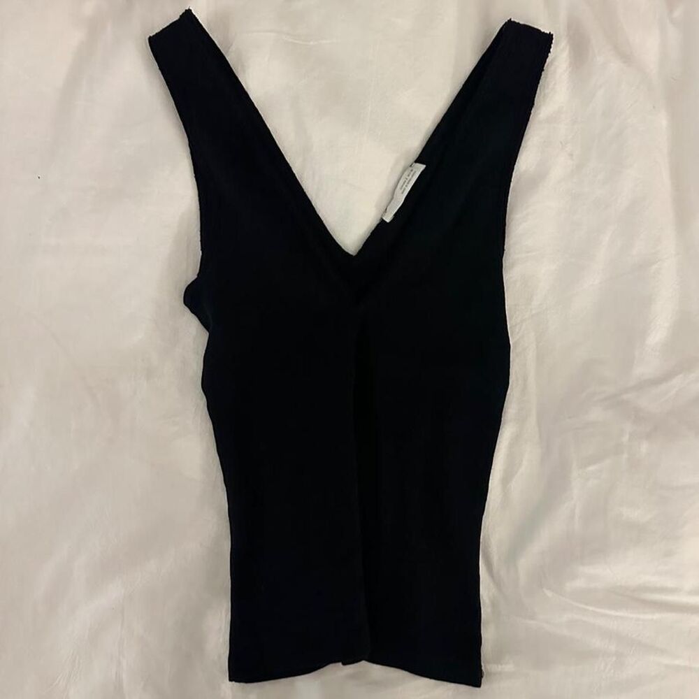 Zara Women's Black and Navy Tank Top